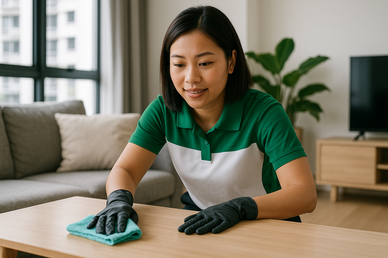 Cleaner in a bright Singapore home